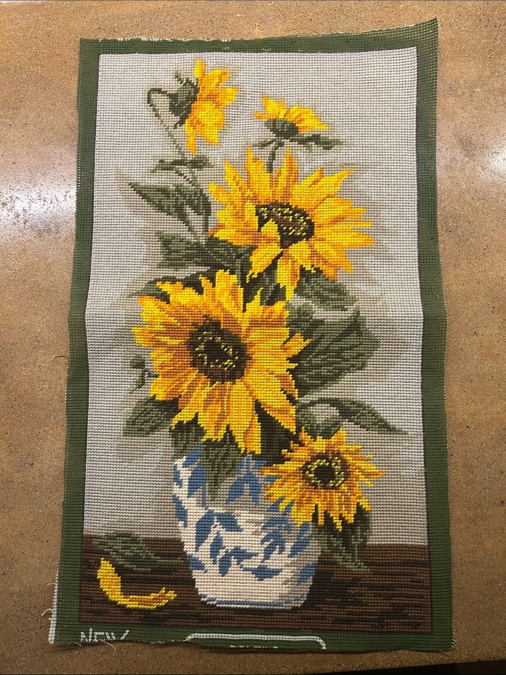 Sunflower Needlepoint Wall Hanging